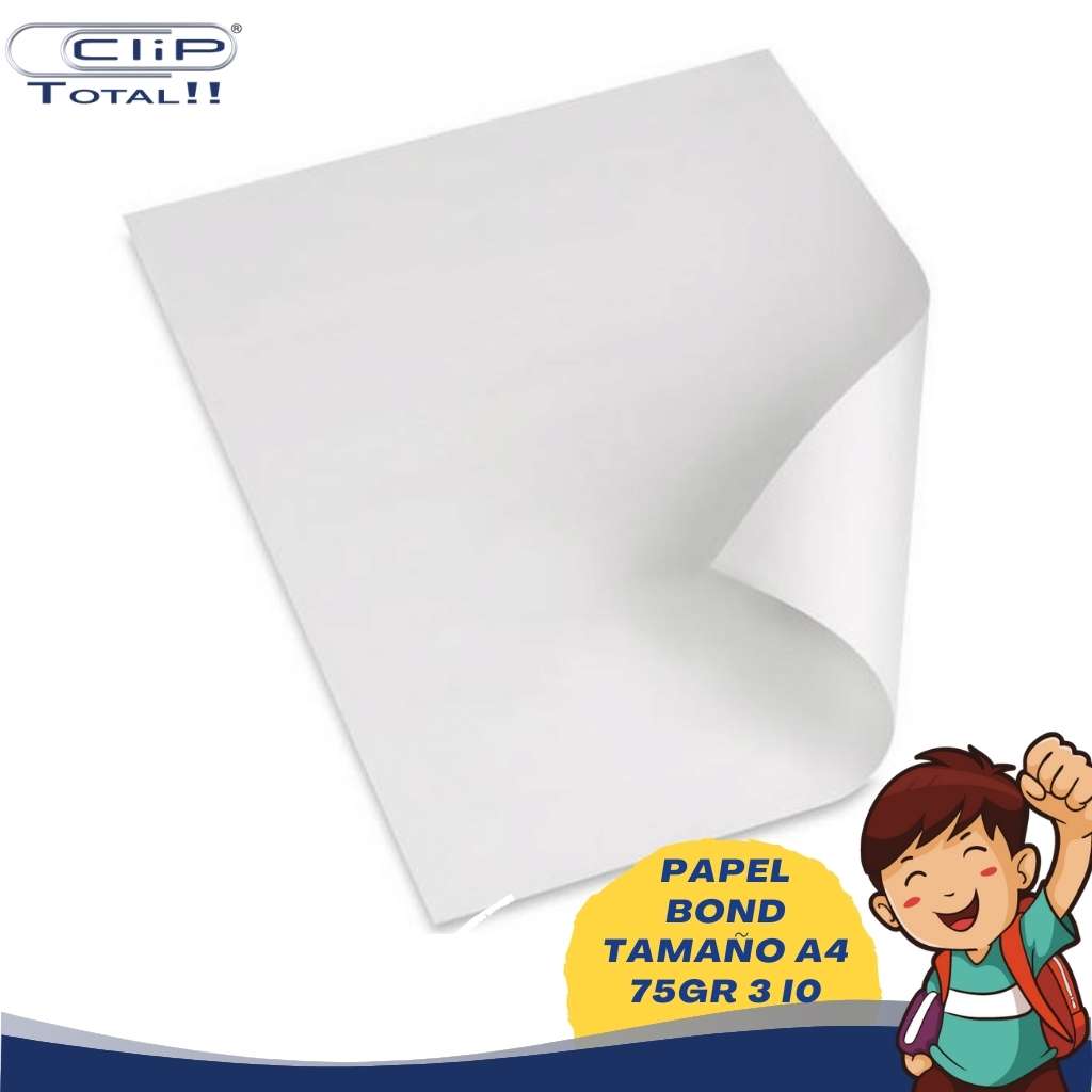 PAPEL BOND A4 75GR X0002U I0 • Clip Papelería Clip TotalⓇ PAPEL BOND A4 75GR X0002U I0 • Clip Papelería Clip TotalⓇ