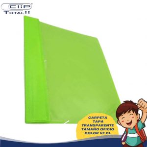 CARPETA TAPA TRANSPARENTE TAMAÑO OFICIO COLOR VE CL