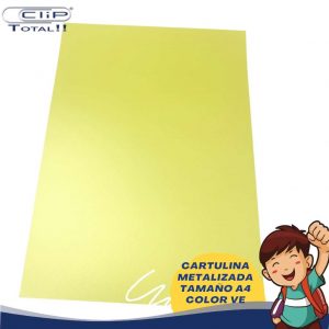 CARTULINA METALIZADA TAMAÑO A4 COLOR VE