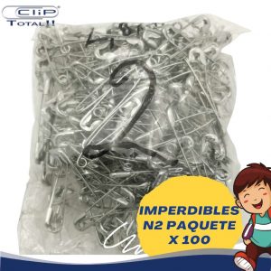 IMPERDIBLES N2 PAQUETE X 100