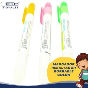 MARCADOR RESALTADOR BORRABLE COLOR