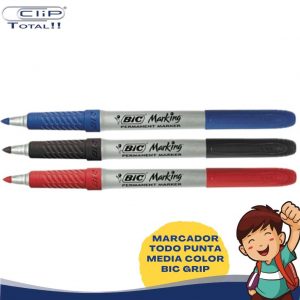 MARCADOR TODO PUNTA MEDIA COLOR BIC GRIP