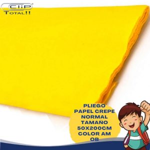 PLIEGO PAPEL CREPE NORMAL TAMAÑO 50X200CM COLOR AM OB