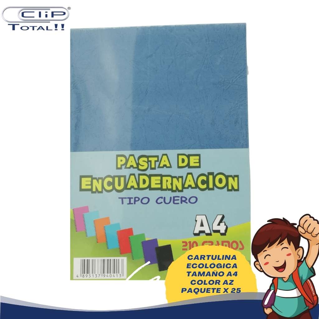 CARTULINA ECOLÓGICA A4 COLOR AZ X25U PAQUETE