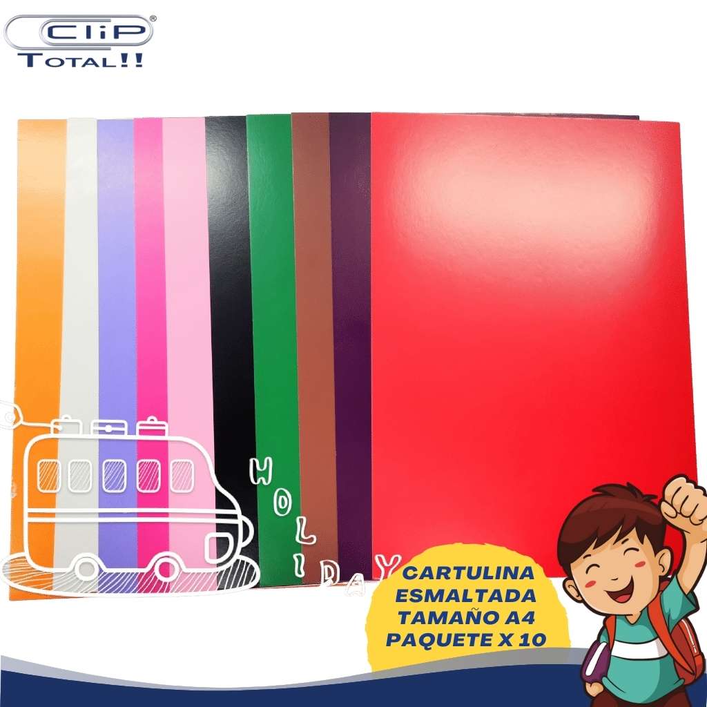 CARTULINA IRIS ESMALTADA A4 COLOR X10U PAQUETE