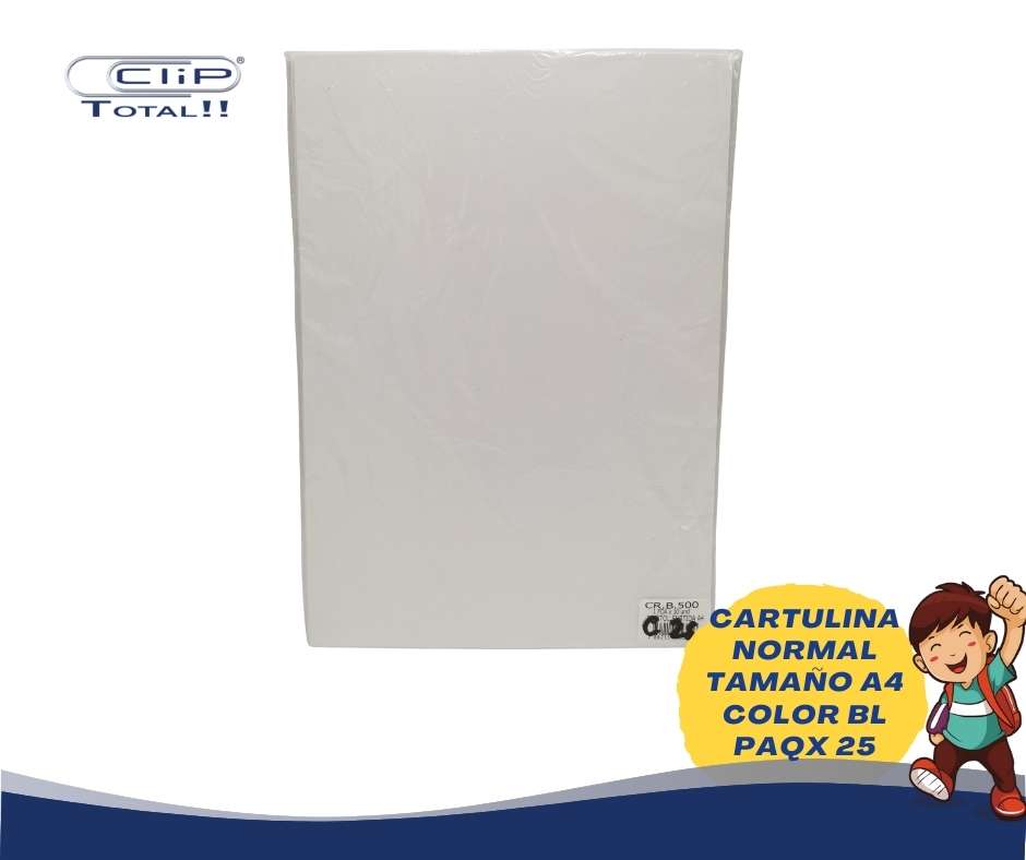 CARTULINA BRISTOL 150GR  A4 COLOR BL X25U PAQUETE