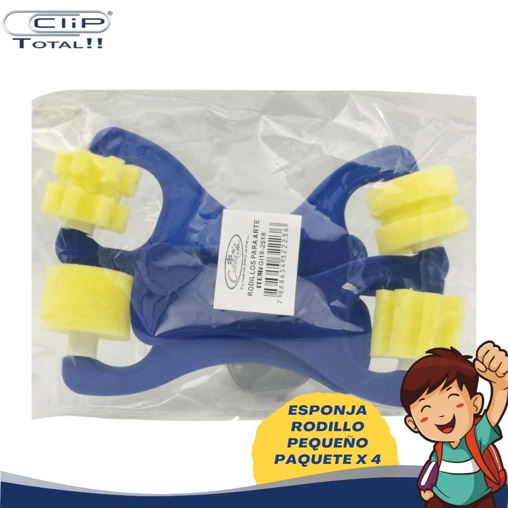 ESPONJA RODILLO PEQUEÑO PAQUETE 4 PIEZAS