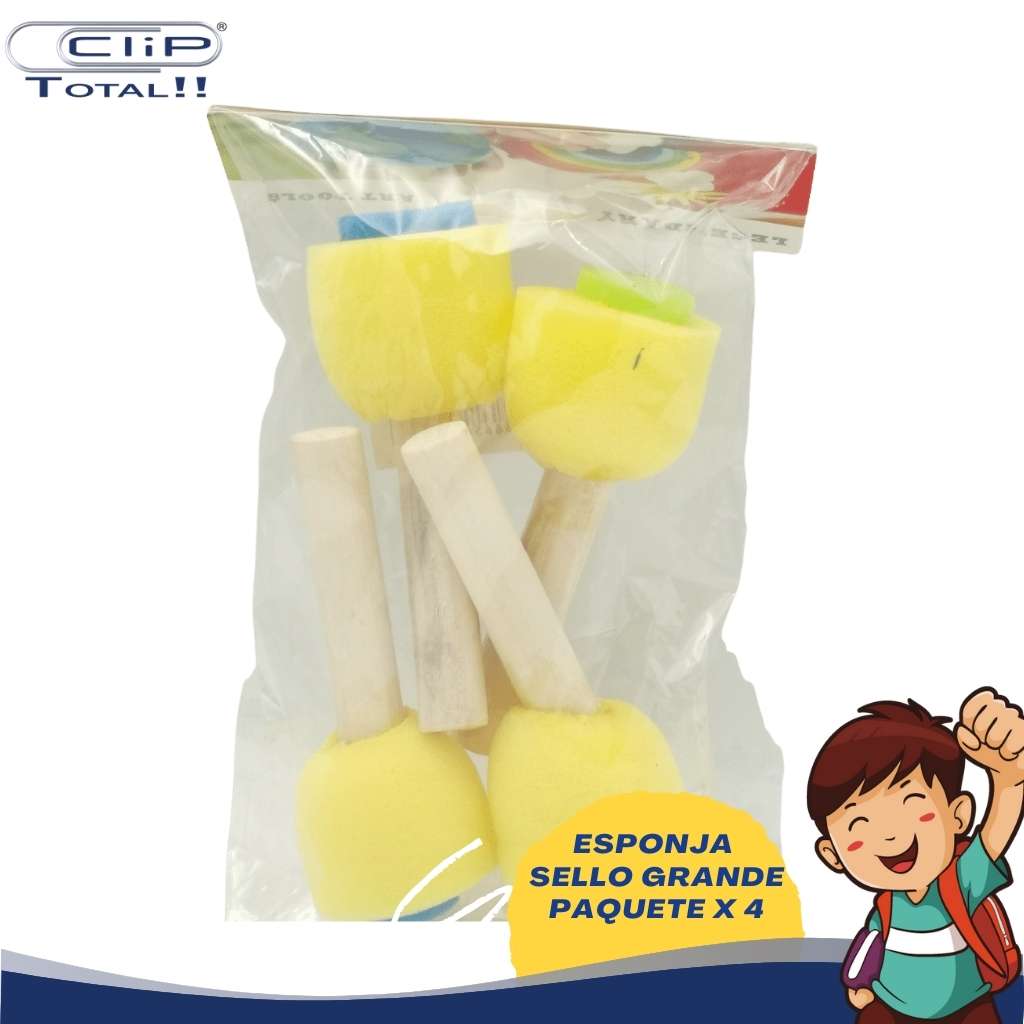ESPONJA SELLO GRANDE PAQUETE 4 PIEZAS