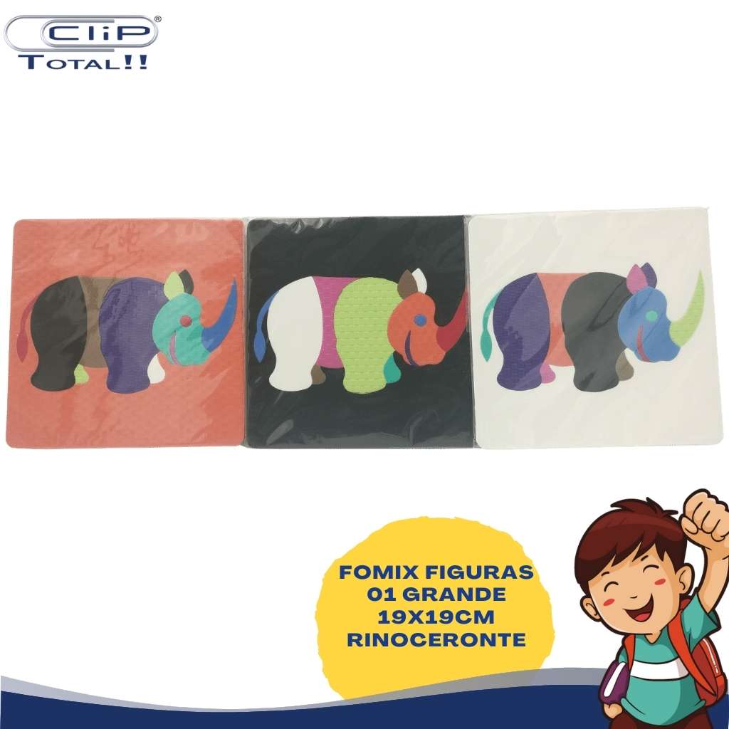 JUEGO DIDACTICO LOGICO ROMPECABEZAS FOMIX RINOCERONTE 19X19CM