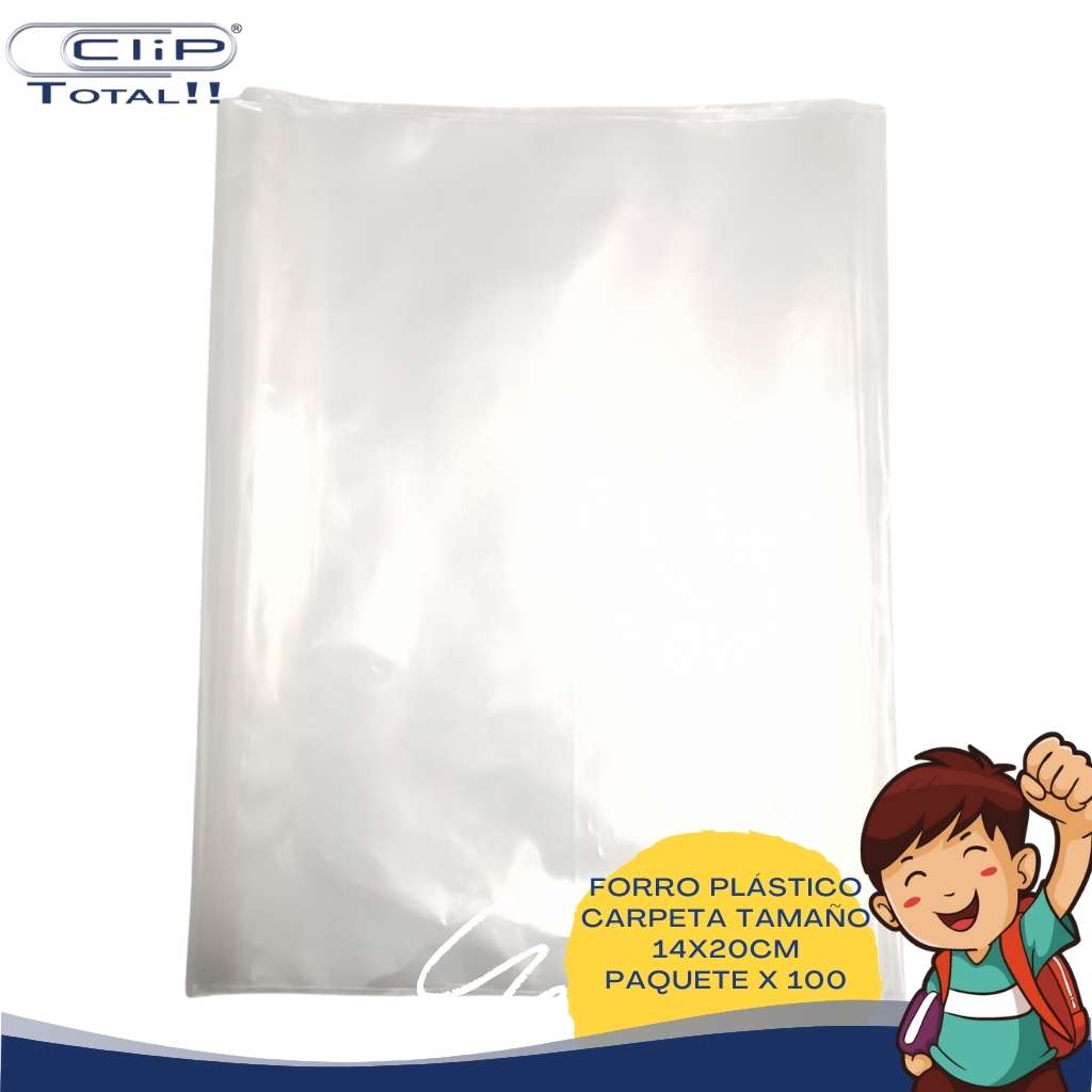 FORRO PLÁSTICO CARPETA 14X20PULG X100U PAQUETE