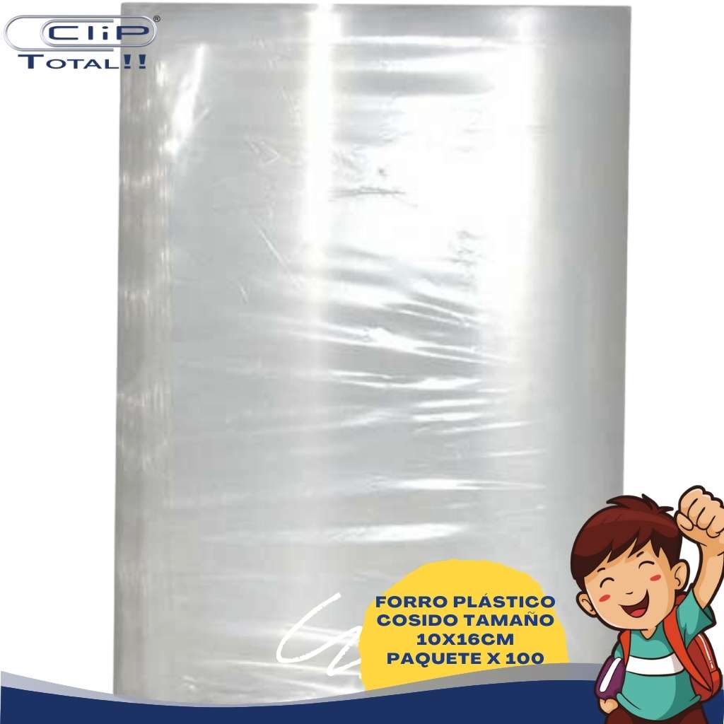 FORRO PLÁSTICO COSIDO 10X16PULG X100U PAQUETE