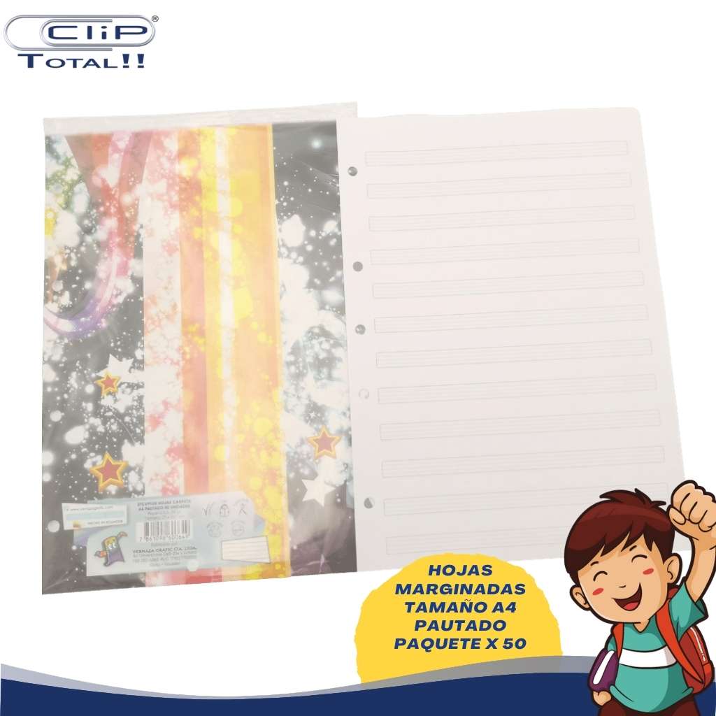 HOJAS MARGINADAS A4 PAUTADO X050U PAQUETE VERNAZA