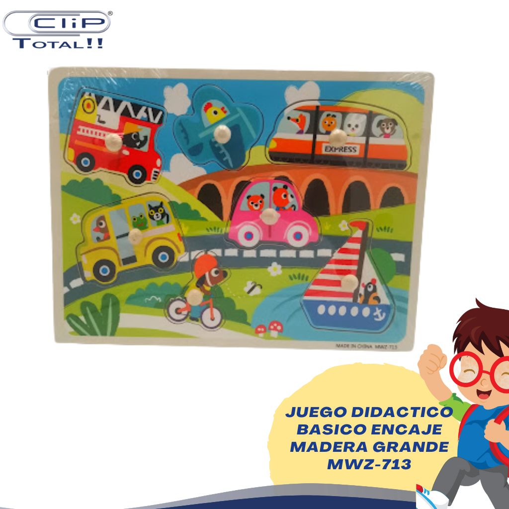 JUEGO DIDACTICO BASICO ENCAJE MADERA GRANDE MWZ-713