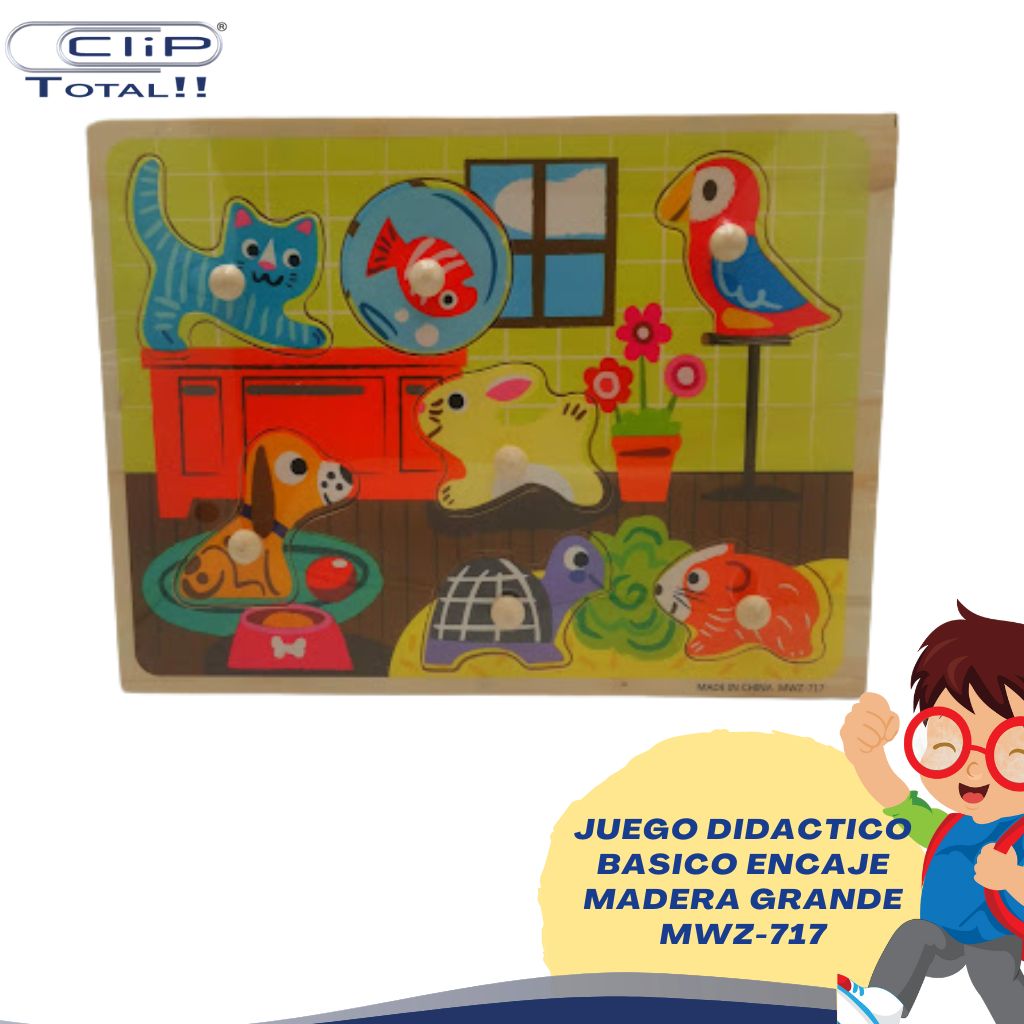 JUEGO DIDACTICO BASICO ENCAJE MADERA GRANDE MWZ-717