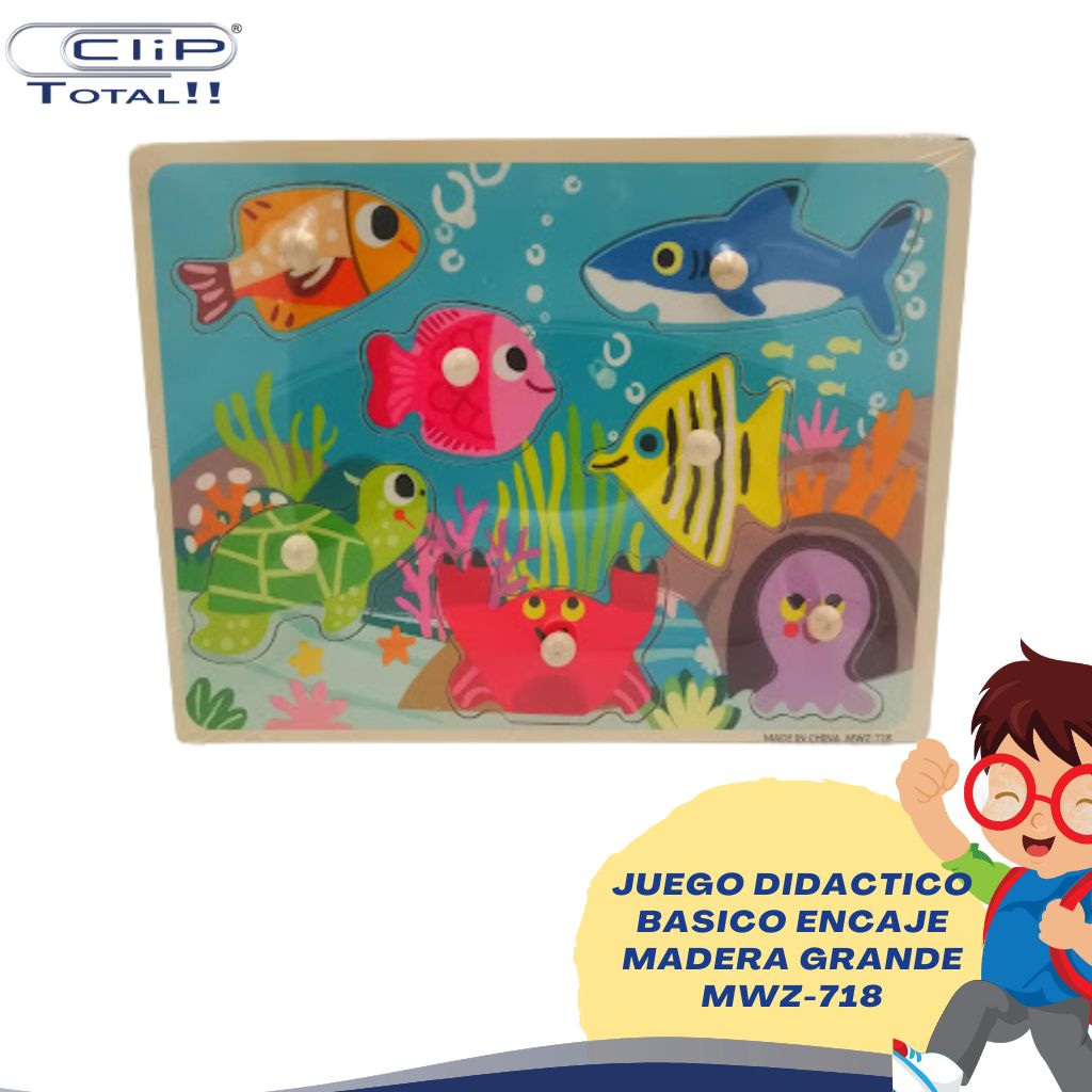 JUEGO DIDACTICO BASICO ENCAJE MADERA GRANDE MWZ-718