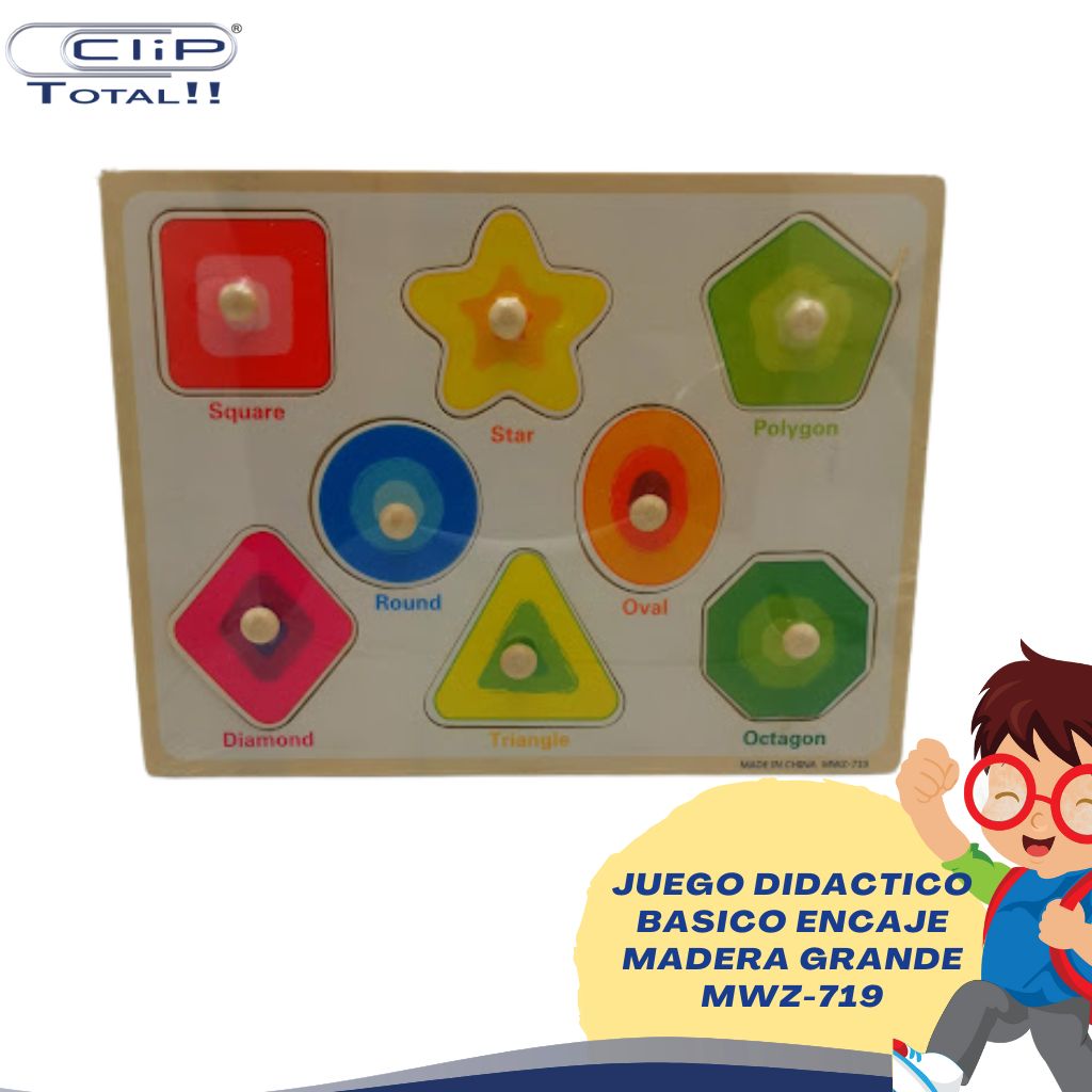 JUEGO DIDACTICO BASICO ENCAJE MADERA GRANDE MWZ-719