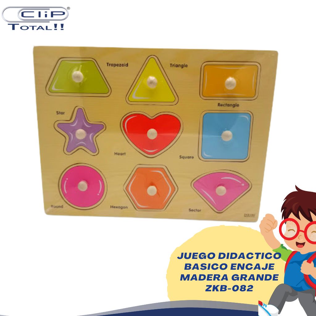 JUEGO DIDACTICO BASICO ENCAJE MADERA GRANDE ZKB-082