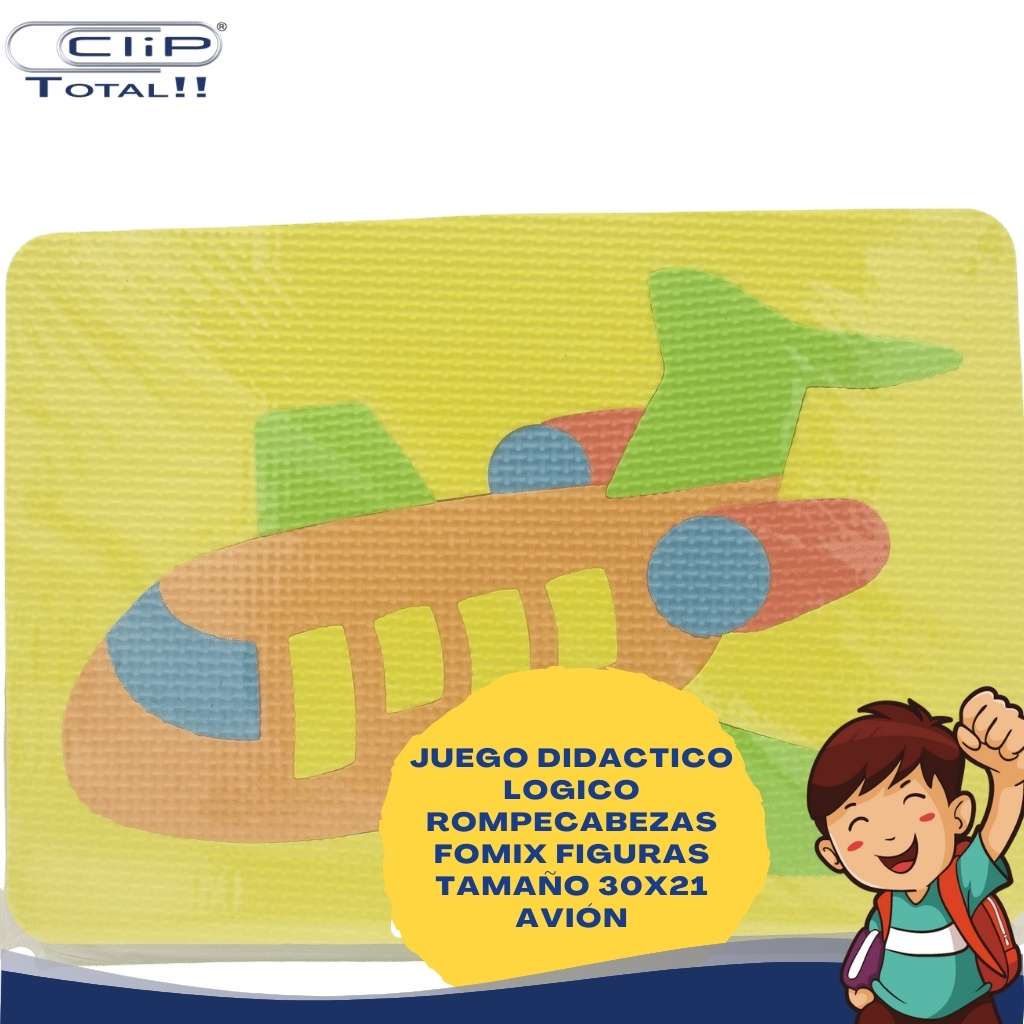 JUEGO DIDACTICO LOGICO ROMPECABEZAS FOMIX FIGURAS 30X21 AVIÓN