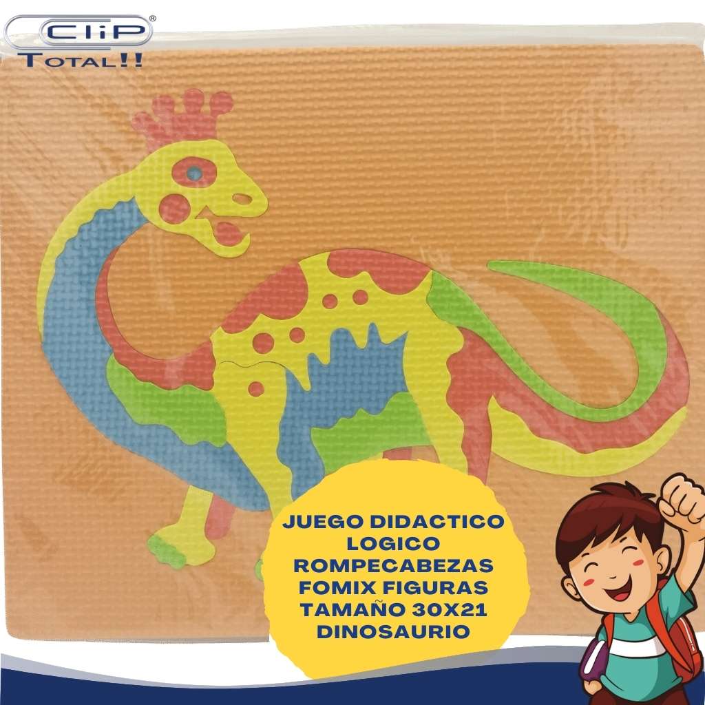 JUEGO DIDACTICO LOGICO ROMPECABEZAS FOMIX FIGURAS 21X30 DINOSAURIO