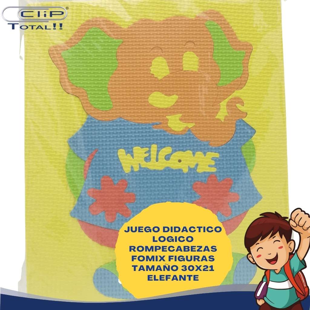 JUEGO DIDACTICO LOGICO ROMPECABEZAS FOMIX FIGURAS 21X30 ELEFANTE