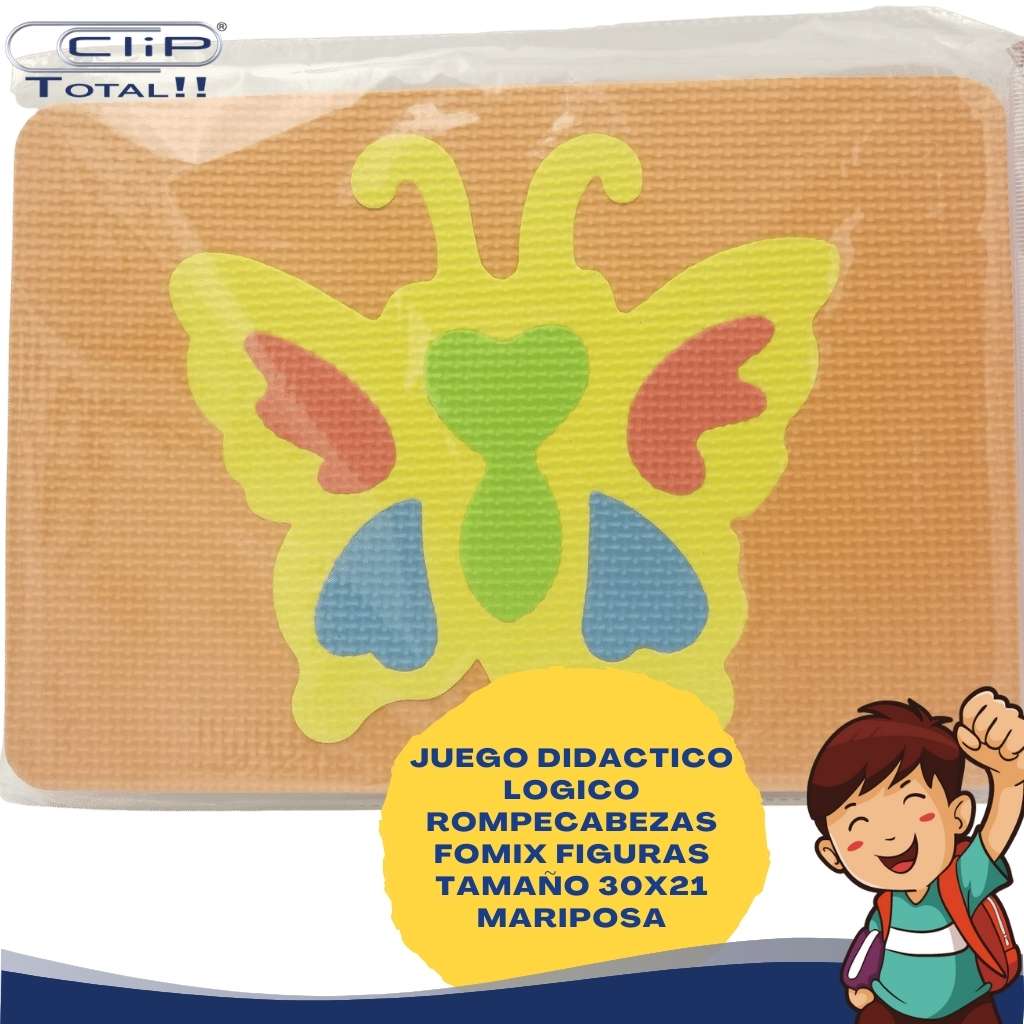 JUEGO DIDACTICO LOGICO ROMPECABEZAS FOMIX FIGURAS 21X30 MARIPOSA