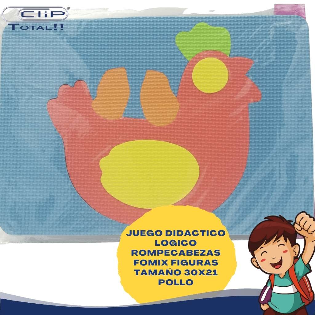 JUEGO DIDACTICO LOGICO ROMPECABEZAS FOMIX FIGURAS 21X30 POLLO