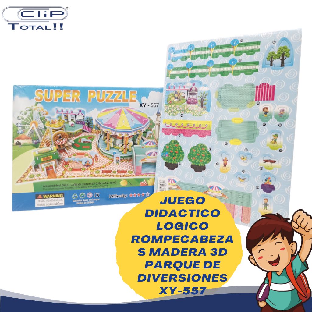 JUEGO DIDACTICO LOGICO ROMPECABEZAS 3D PARQUE DE DIVERSIONES XY-557