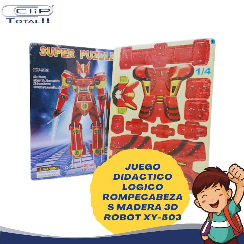 JUEGO DIDACTICO LOGICO ROMPECABEZAS 3D ROBOT XY-503