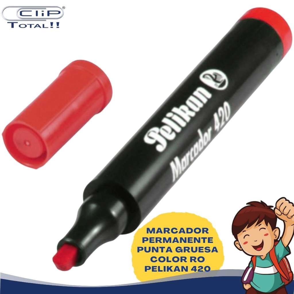 MARCADOR PERMANENTE PUNTA GRUESA COLOR RO PELIKAN 420 X01U