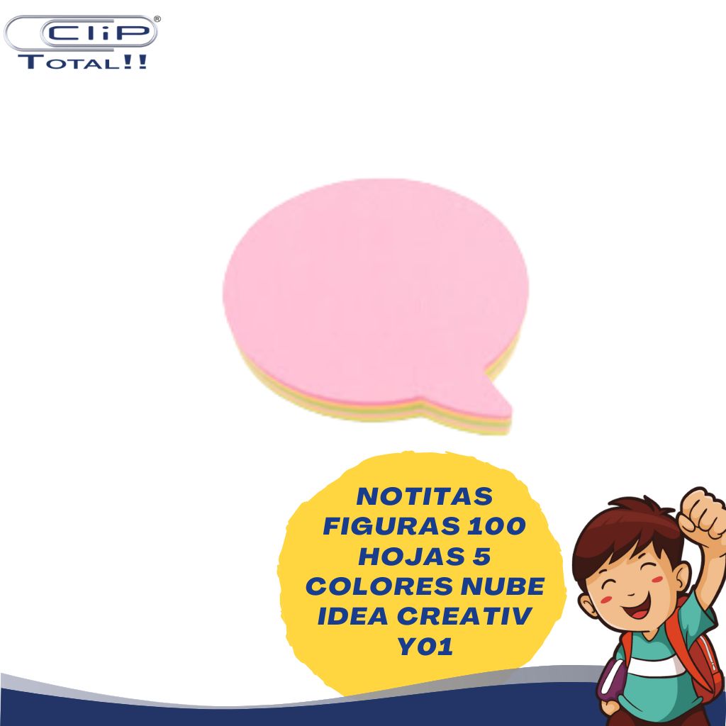 NOTITAS FIGURAS 100 HOJAS 5 COLORES NUBE IDEA CREATIV Y01