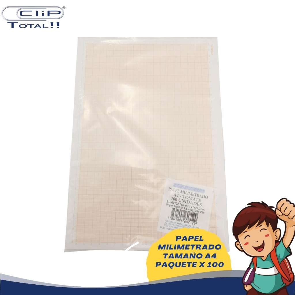 PAPEL MILIMETRADO A4 X100U PAQUETE