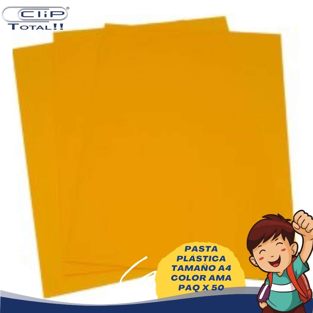 PASTA PLÁSTICA A4 COLOR AMA X50U PAQUETE