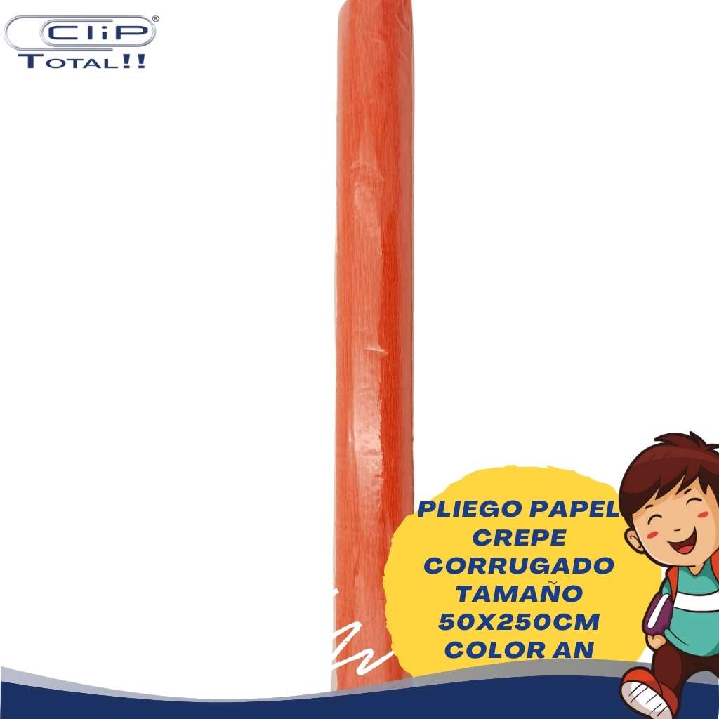 PLIEGO PAPEL CREPE CORRUGADO 50X250CM COLOR AN