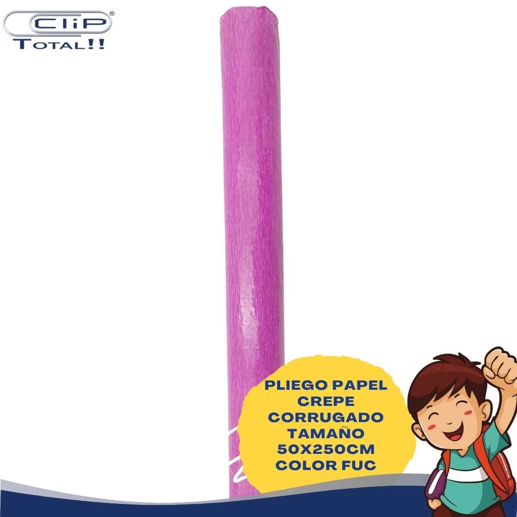 PLIEGO PAPEL CREPE CORRUGADO 50X250CM COLOR FUC