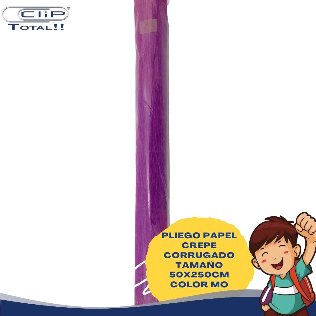 PLIEGO PAPEL CREPE CORRUGADO 50X250CM COLOR MO
