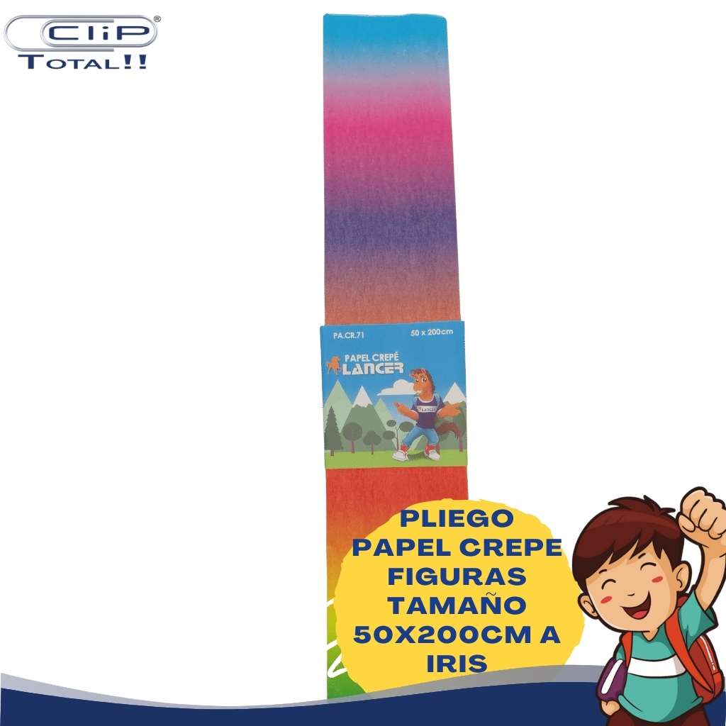 PLIEGO PAPEL CREPE FIGURAS 50X200CM DISEÑO A IRIS