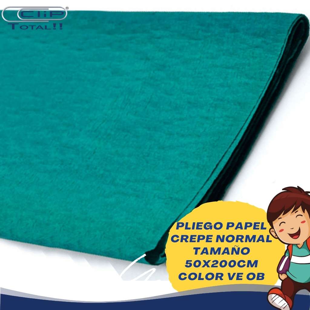 PLIEGO PAPEL CREPE 50X200CM COLOR VE OB
