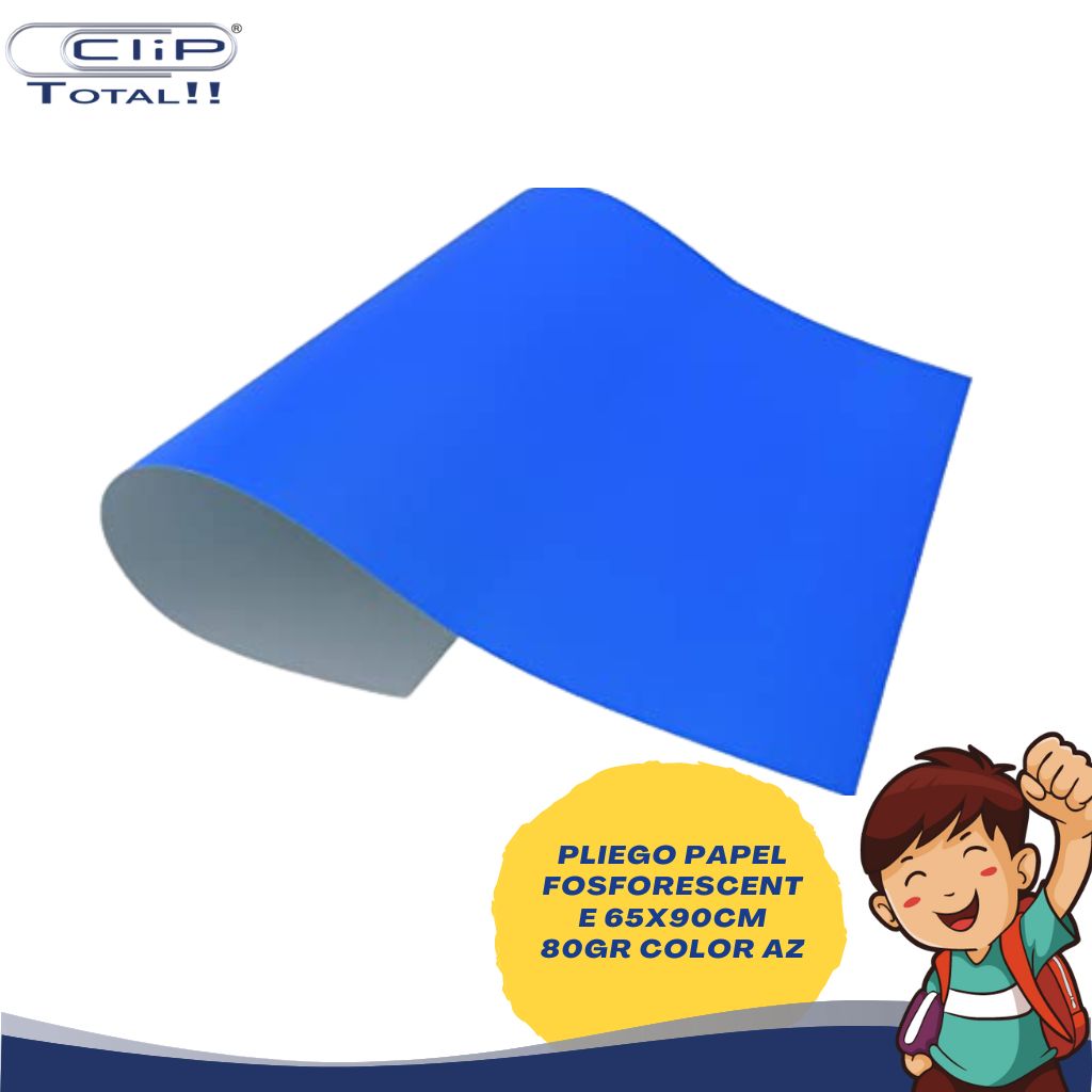 PLIEGO PAPEL FOSFORESCENTE 65X90CM 80GR COLOR AZ