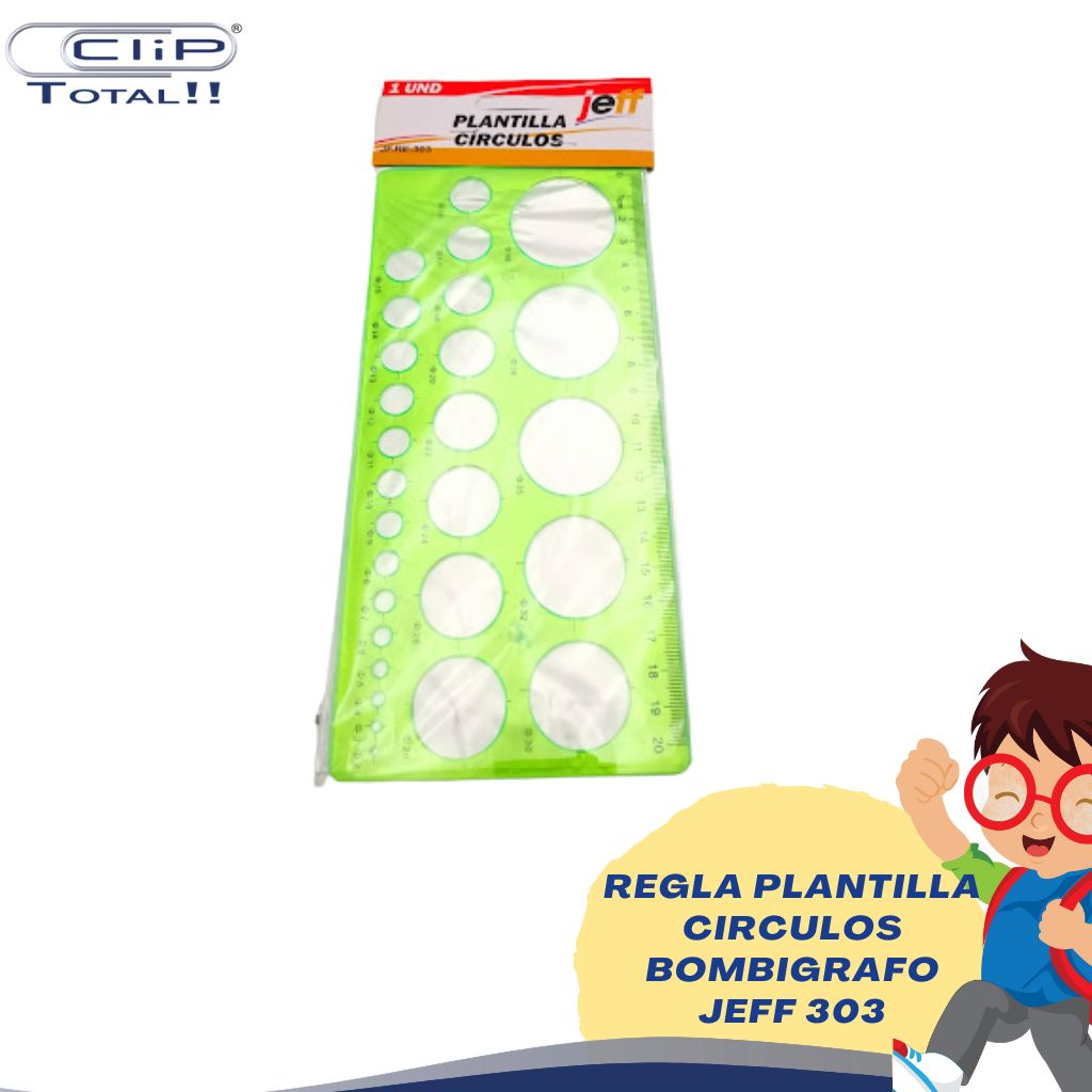 REGLA PLANTILLA CIRCULOS BOMBIGRAFO JEFF 303