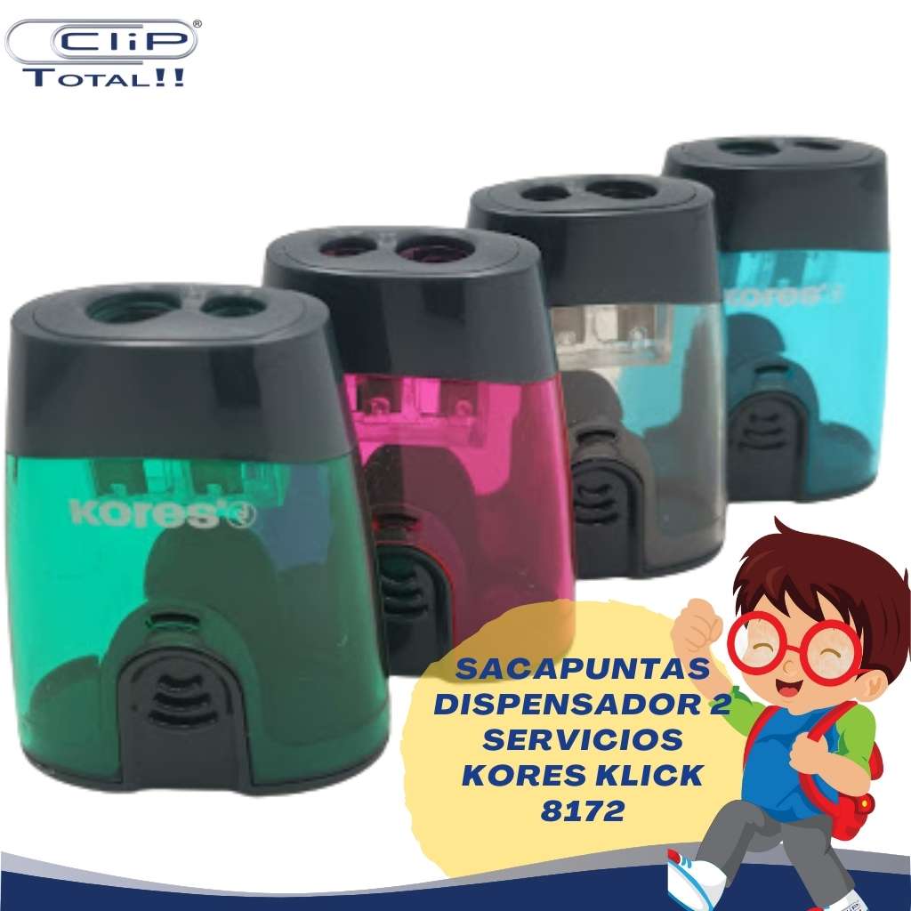 SACAPUNTAS DISPENSADOR 2 SERVICIOS KORES KLICK 8172