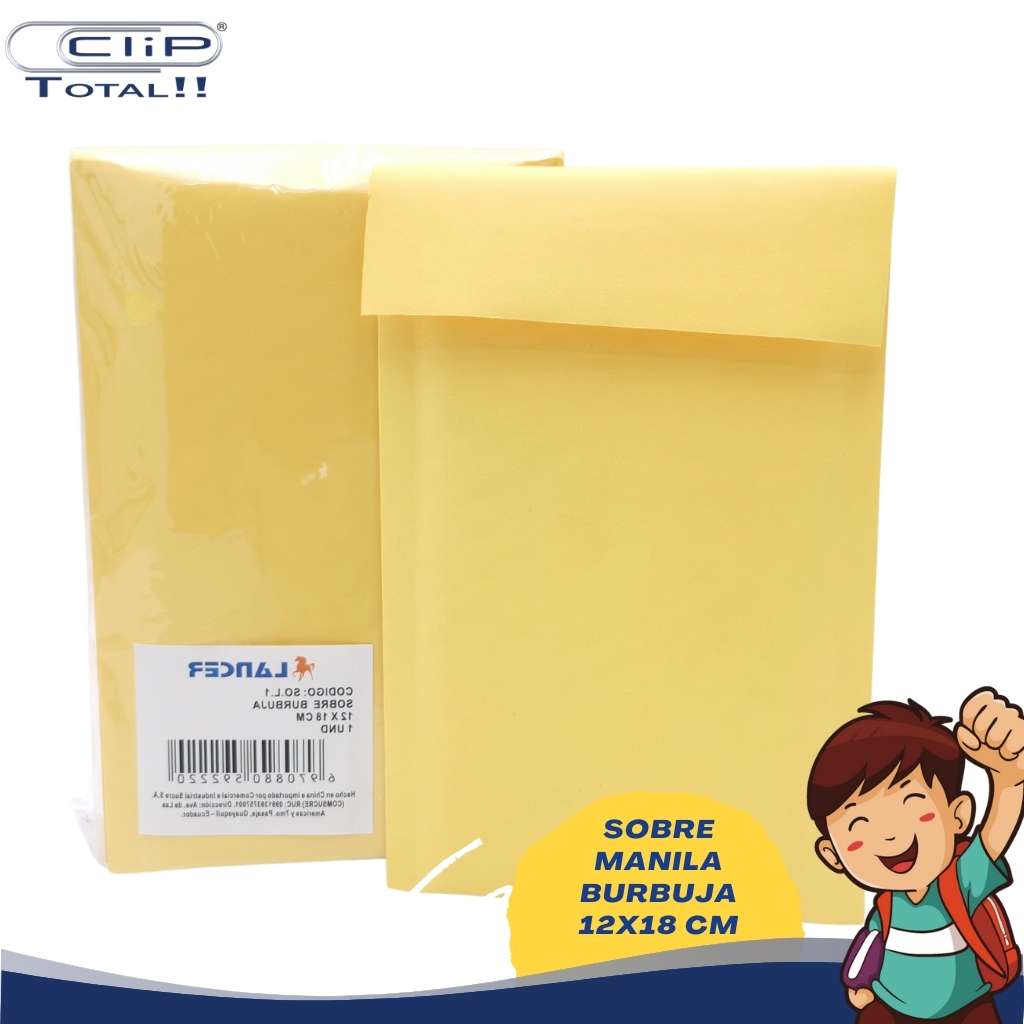 SOBRE MANILA BURBUJA 12X18 CM