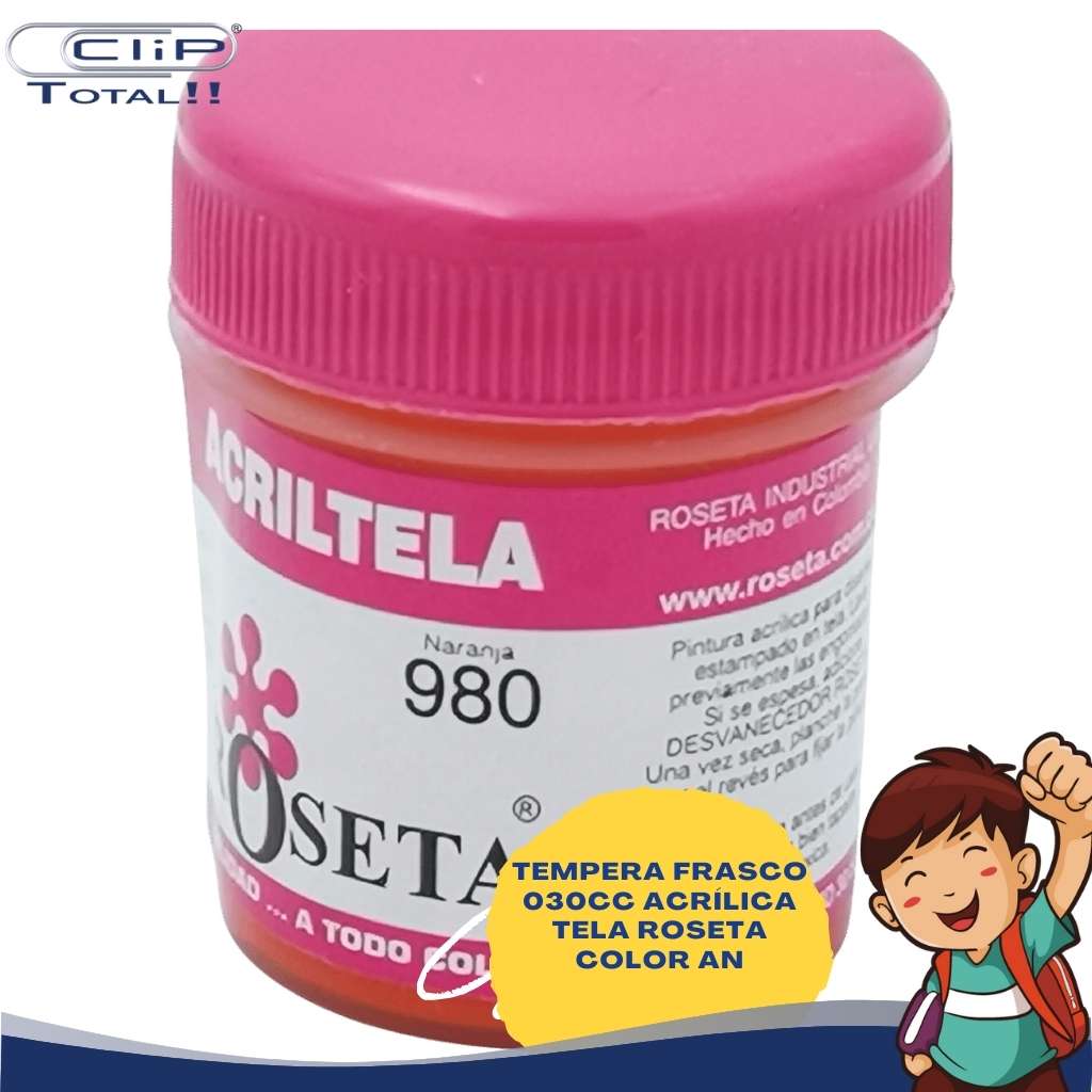 TEMPERA FRASCO ACRÍLICA TELA 030CC COLOR AN ROSETA