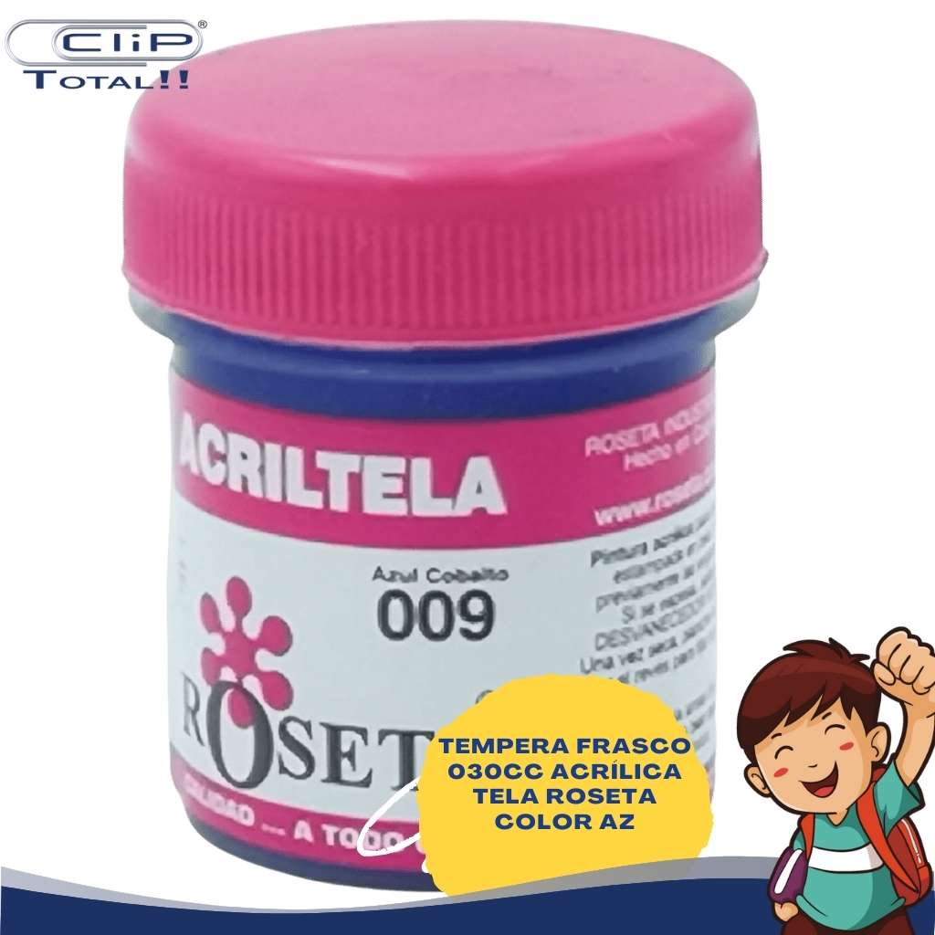 TEMPERA FRASCO ACRÍLICA TELA 030CC COLOR AZ ROSETA