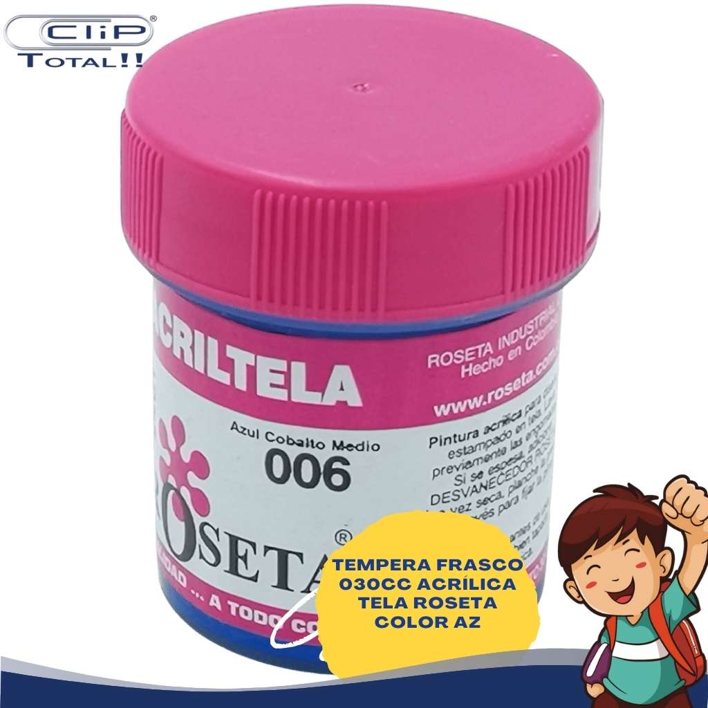 TEMPERA FRASCO ACRÍLICA TELA 030CC COLOR AZ ROSETA