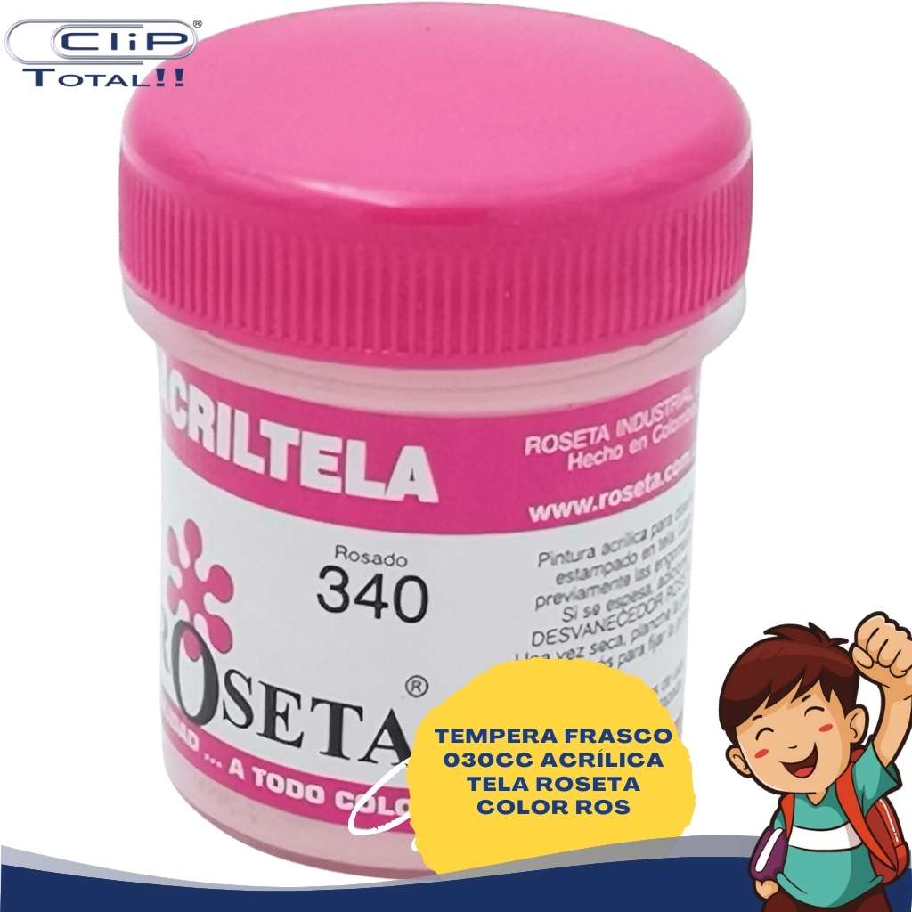 TEMPERA FRASCO ACRÍLICA TELA 030CC COLOR ROS ROSETA