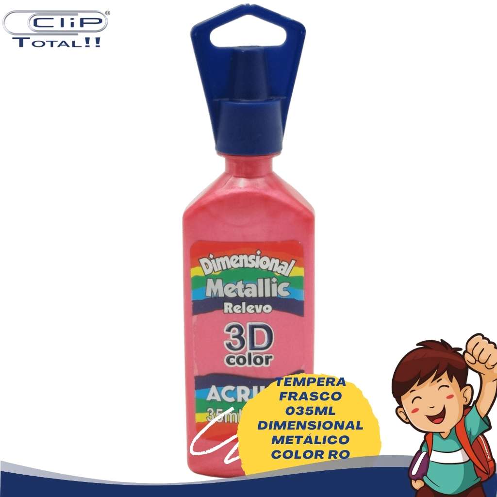 TEMPERA FRASCO 035ML DIMENSIONAL METÁLICO COLOR RO
