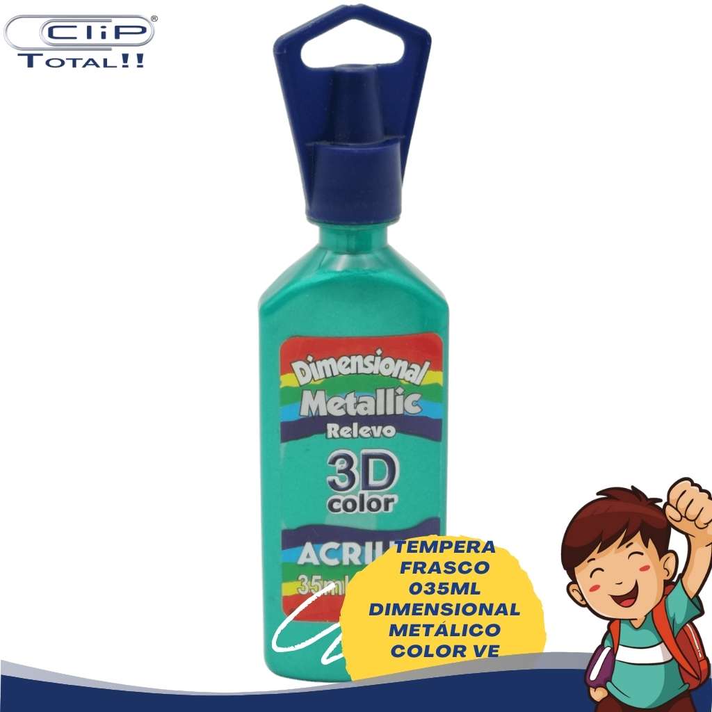 TEMPERA FRASCO 035ML DIMENSIONAL METÁLICO COLOR VE