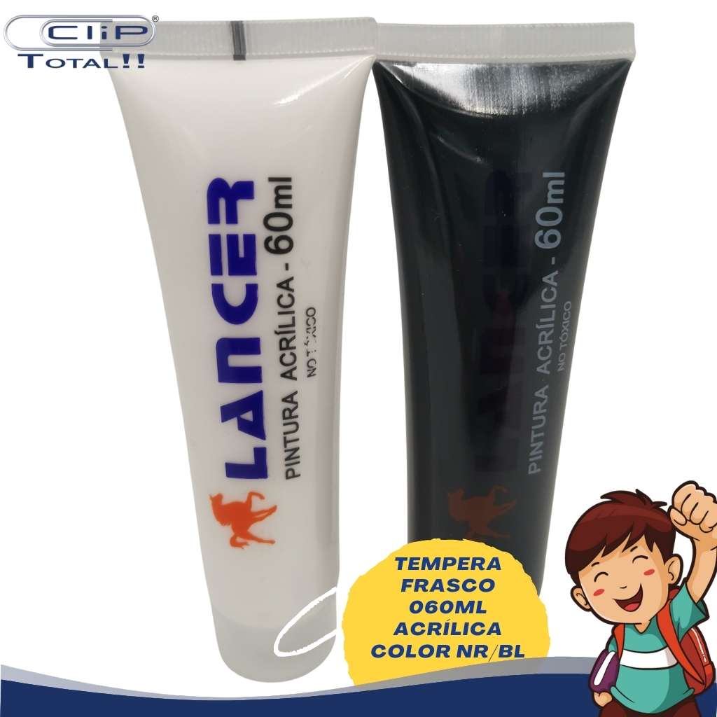 TEMPERA FRASCO 060ML ACRÍLICA COLOR NR/BL LANCER