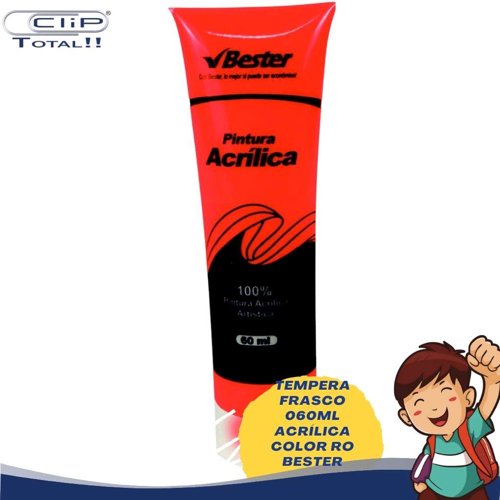 TEMPERA FRASCO 060ML ACRÍLICA COLOR RO BESTER