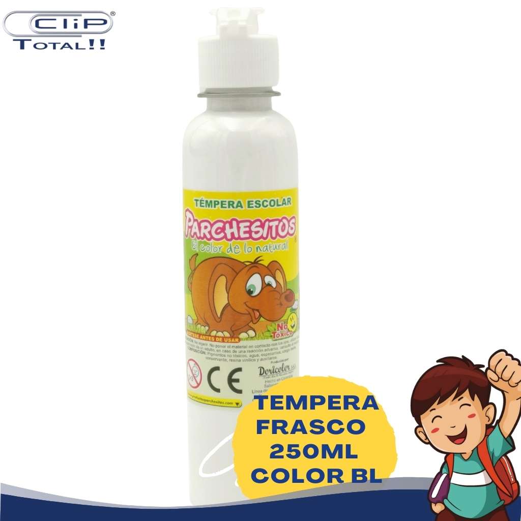 TEMPERA FRASCO 250ML COLOR BL*